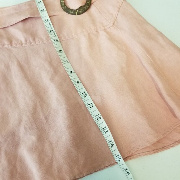FREE People 0 Pink Higher Ground Linen Blend Flare Mini Skirt - Picture 8 of 11